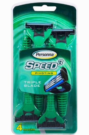 Picture of Personna Speed 3 Triple Blade Sensitive Skin Disposable Raz 4 Ct