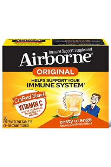 Picture of Airborne Immune Support Supplement Orange Tablet 10 Ct