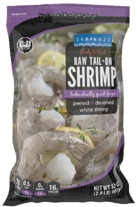 Picture of Raw Tail On White Shrimp Peeled & Deveined 21/25 2 Lbs