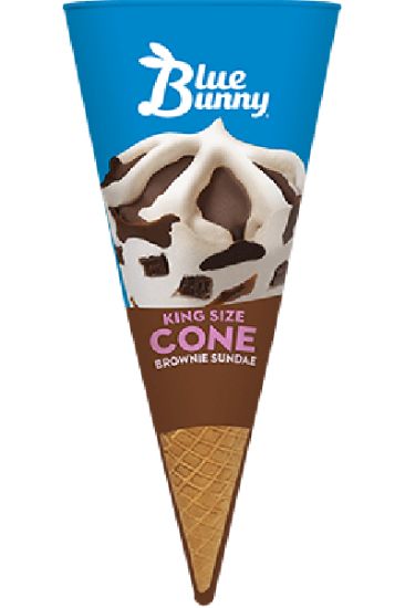 Picture of Blue Bunny Brownie Sundae Cone King Size Ice Cream (236ml) 8 Oz