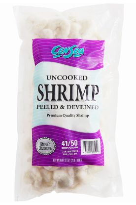 Picture of Raw Tail On White Shrimp Peeled & Deveined 41/50 2 Lb