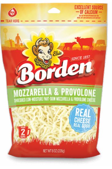 Picture of Borden Mozzarella Provolone Shredded 8 Oz