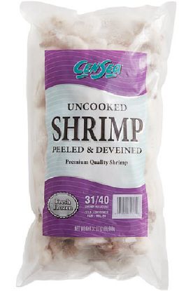Picture of Raw Shrimps Peeled & Deveined Tail Off 31-40 2lb/ 32 Oz