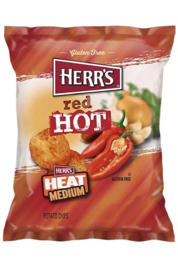 Picture of Herr/'s Red Hot Gluten Free Heat Medium Chips 1 Oz