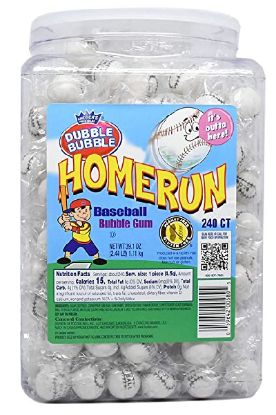 Picture of Dubble Bubble Homerun Baseball Bubble Gum 1 Ct