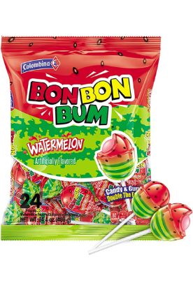 Picture of Colombina Bonbon Bum Pin Pop Watermelon/Grape/Assorted Bubble Gum Pops 1 Ct