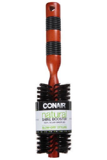 Picture of Conair Natural Blow Dry Styling Wood Round Hair Brush 1 Ct