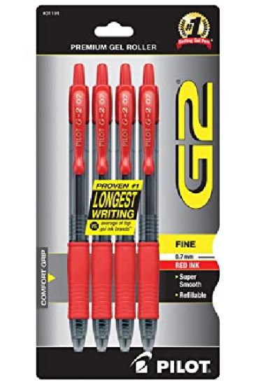 Picture of Premium Gel Roller Fine Red Pen 2 Ct