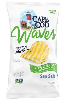 Picture of Cape Cod Waves Kettle Cooked Sea Salt 40% Less Fat 7.5 Gm