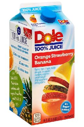 Picture of Tropicana Dole Orange Strawberry Banana Juice Carton 59 Oz