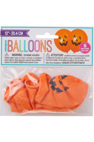 Picture of Pumpkin Balloon 6 Ct