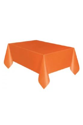 Picture of Orange Plastic Table Cover 1 Ct