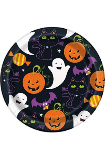Picture of Cat & Pumpkin Small Plate 8 Ct