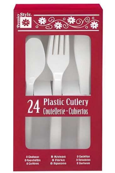 Picture of Premier White Plastic Cutlery 24 Ct