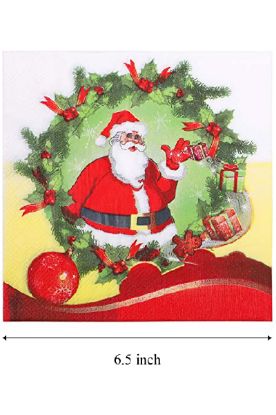 Picture of Unique Colorful Santa Big Napkins 2 Ply 16 Ct
