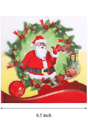 Picture of Unique Colorful Santa Big Napkins 2 Ply 16 Ct