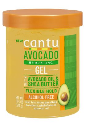 Picture of Cantu Avocado Hydrating Gel & Shea Butter Flexible Hold Alcohol Free 18.5 Oz