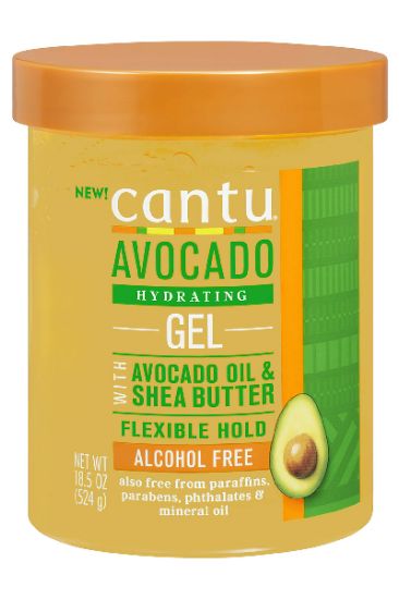 Picture of Cantu Avocado Hydrating Gel & Shea Butter Flexible Hold Alcohol Free 18.5 Oz