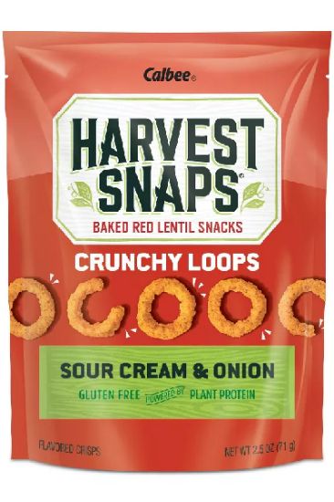 Picture of Harvest Snaps Calbee Crunchy Loops Sour Cream & Onion 71 Gm