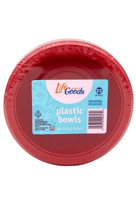 Picture of  Bowls Plastic Red 20oz 22 Ct
