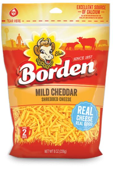Picture of Borden Mild Cheddar Cheese Shreds 8 Oz