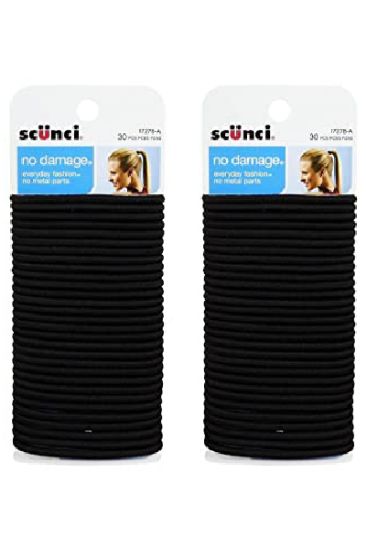Picture of Scunci No Damage Elastics Black 60 Ct