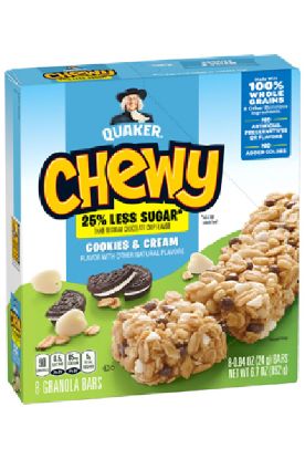 Picture of Quaker Chewy Cookies & Cream Granola Bar 8 Oz