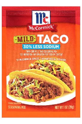 Picture of Mc Cormick Taco Less Salt Seasoning Mix 1 Oz