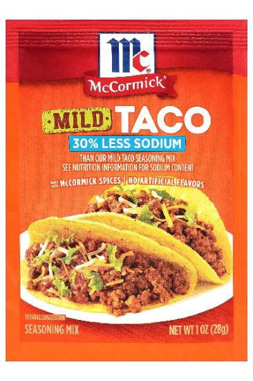 Picture of Mc Cormick Taco Less Salt Seasoning Mix 1 Oz