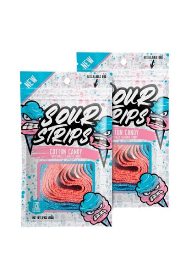 Picture of Sour Strip Cotton Candy Flavor 3.4 Oz
