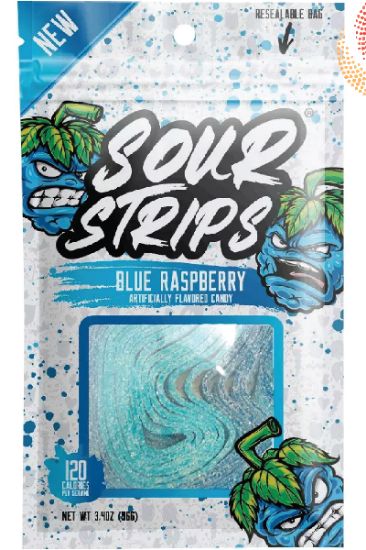 Picture of Sour Strip Blue Raspberry Flavor 3.4 Oz