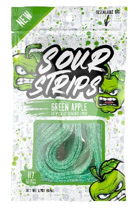Picture of Sour Strip Green Apple Flavor 3.4 Oz