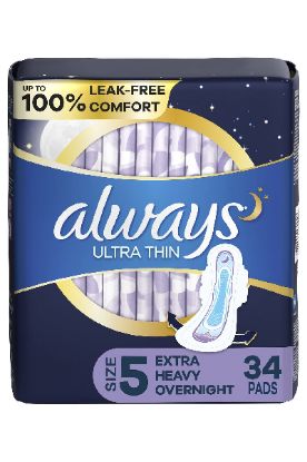 Picture of Always Ultra Thin Overnight Extra Heavy Size 5 34 Ct
