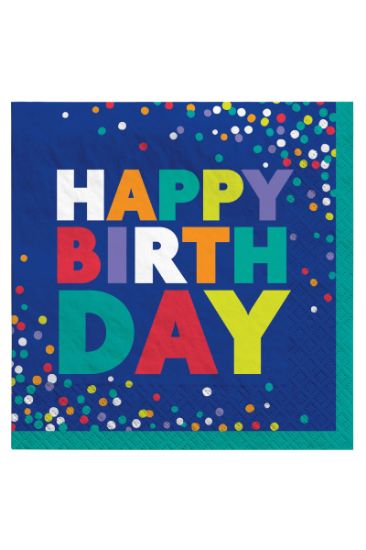 Picture of Unique Happy Birthday Lunch Napkin 16 Ct