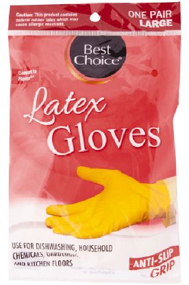 Picture of Best Choice Deluxe Lined Latex Glove Large Size 1 Ct
