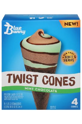 Picture of Blue Bunny Twist Cones Mint Choco 532 Ml