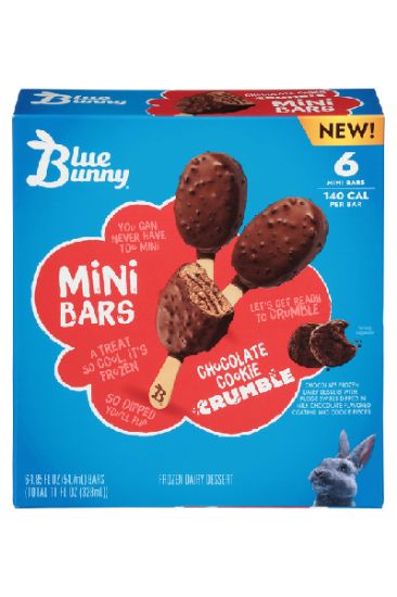 Picture of Blue Bunny Mini Bars Choco Cookie Crumble 328 Ml