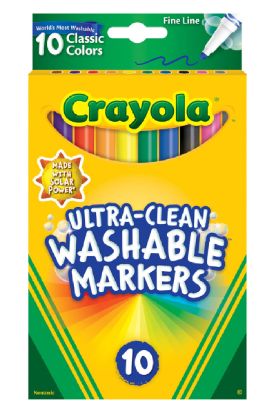 Picture of Crayola Ultra Clean Washable Marker Fine Classic 10 Ct