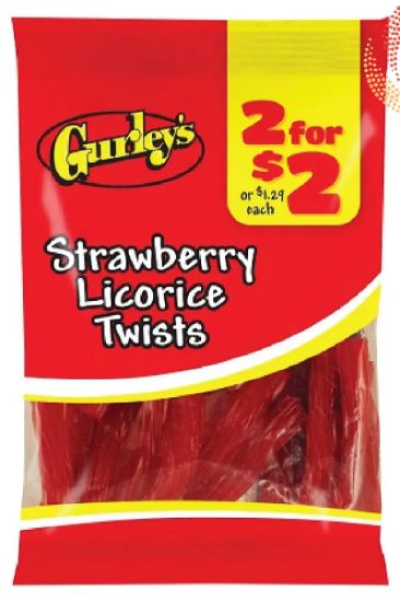 Picture of Gurleys 2 For 2 Licorice Strawberry Twists 2.25 Oz