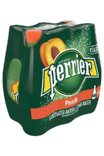 Picture of Perrier Peach Flavor Carbonated Natural Spring Water 500 Ml