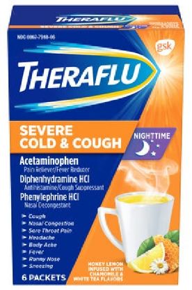 Picture of Theraflu Day Time Severe Cough & Cold Hot Liquid Powder 6 Ct