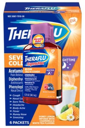 Picture of Theraflu Express Max Nightime Severe Cold & Cough 8.3 Oz