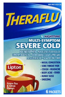 Picture of Theraflu Nighttime Multi-Symptom Severe Cold With Lipton 6 6 Ct