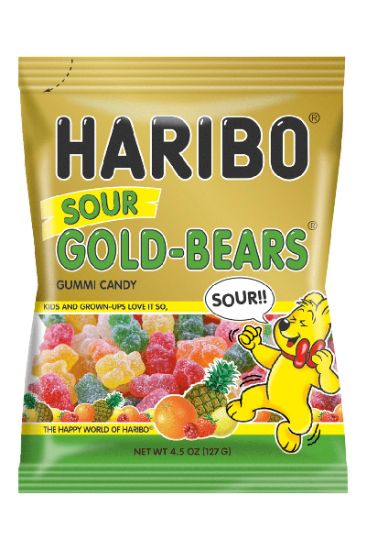 Picture of Haribo Sour Gold Bears Gummi Candy 4.5 Oz