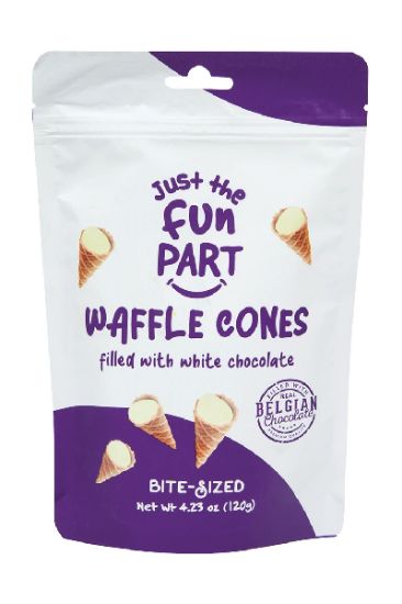 Picture of Just The Fun Part Mini Waffle Cones Filled With White Chocolate 4.23 Oz