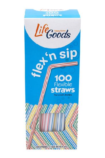 Picture of Life Goods Straws Flexible 100 Ct