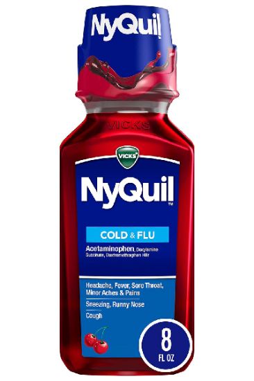 Picture of Nyquil Cold & Flu Relief Liquid - Cherry 8 Oz