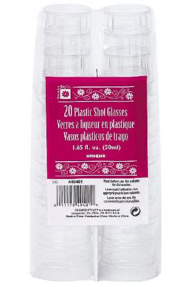 Picture of Premier Clear Plastic Shot Glasses 20 Ct