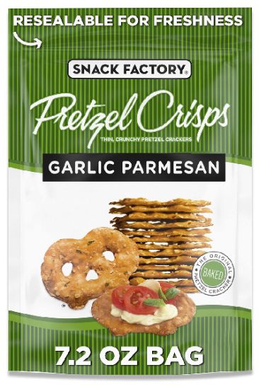 Picture of Snack Factory Snack Factory Pretzel Crisps Garlic 7.2 Oz