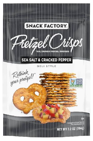 Picture of Snack Factory Snack Factory Pretzel Crisps Sea Salt & Cracked Pepper 7.02 Oz